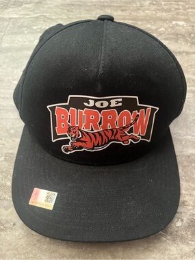Joe Burrow Cincinnati Bengals Logo Black Snapback Hat